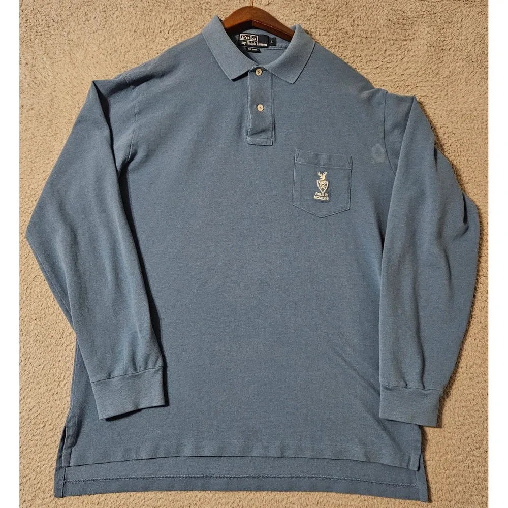 Polo Ralph Lauren R.L.‎ MCMLXVII Blue Long Sleeve Shirt Men's Size Large